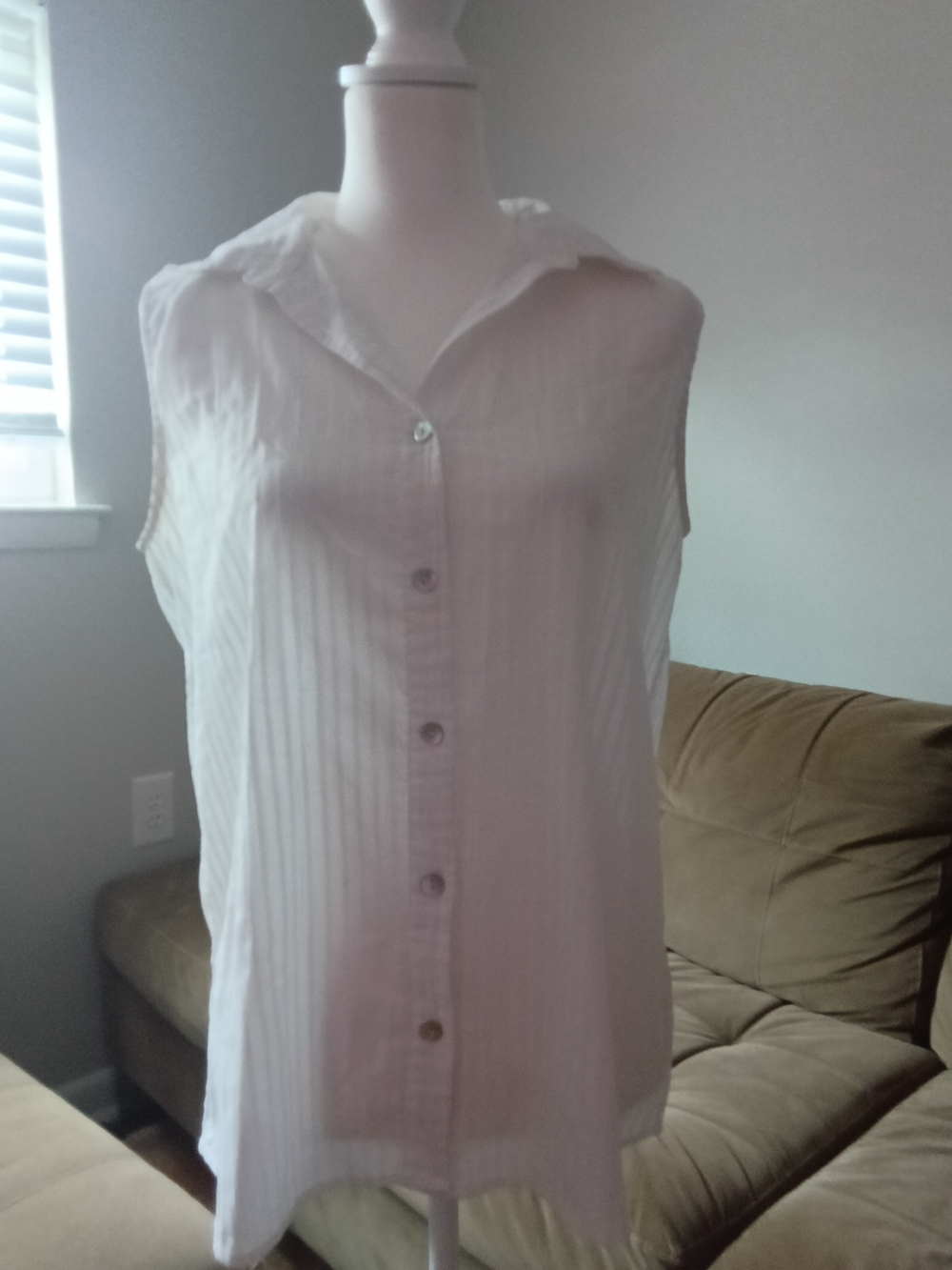 Chico's Light Pink Striped Sleeveless Top